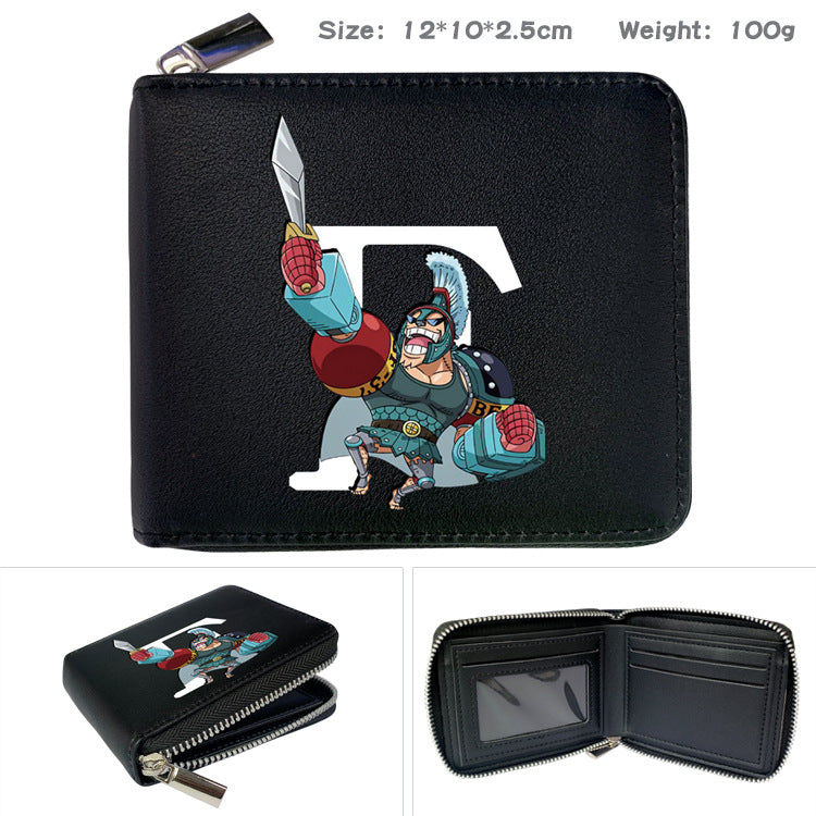 Peripheral Zipper One Piece Printed Fold Men's Wallets