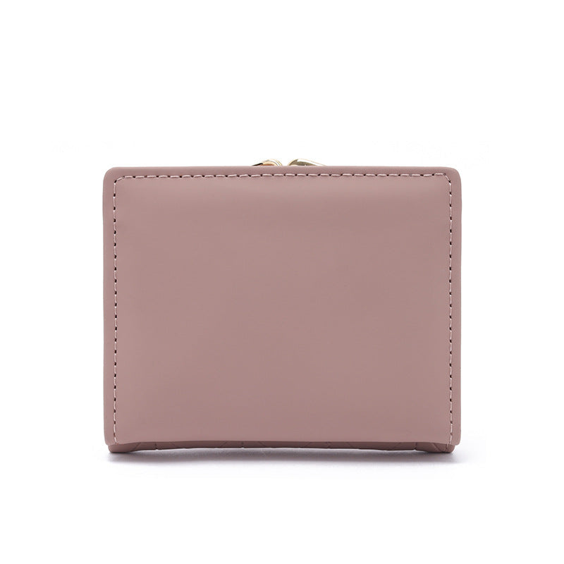 Women's Lady Simple Folding Rhombus Plaid High Texture Ladies Wallet