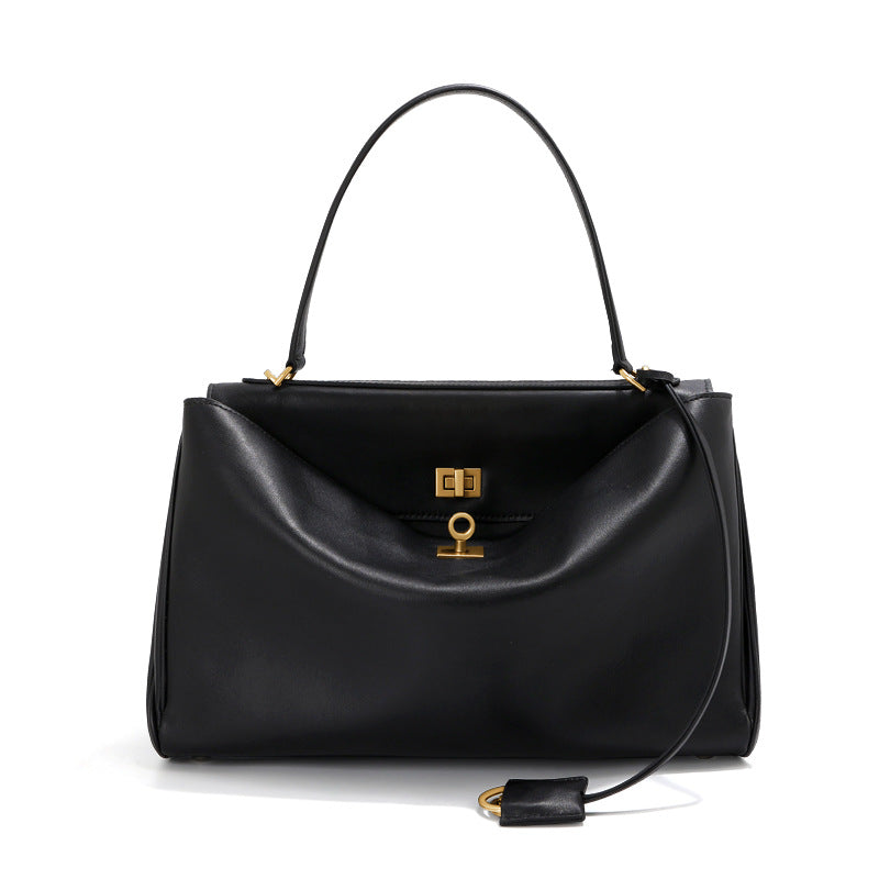 Women's Genuine Leather Strict Retro Soft Large Capacity Commuter Underarm Tote Bags
