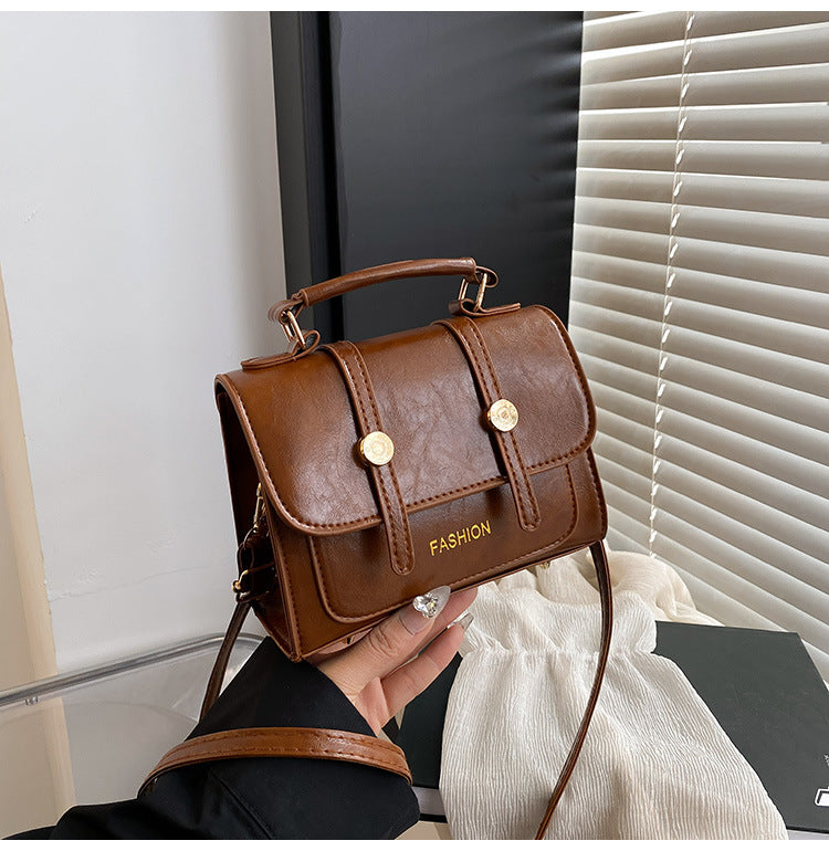 Temperament Commute Retro Fashion Spring Solid Color Small Square Bags