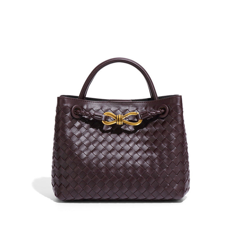 Women's Bow Hand-woven Simple Portable Classic Style Women's Shoulder Bag