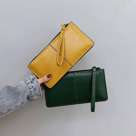 Women's Long Korean Style Zipper Mobile Bags