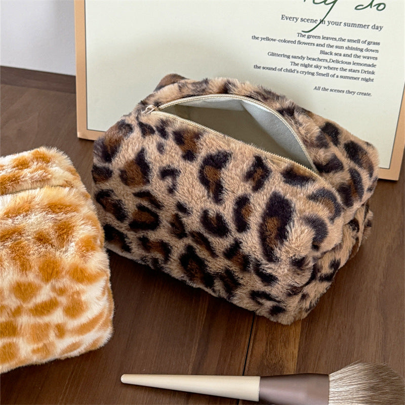 Large Capacity Plush Pencil Cosmetics Storage Portable Bags