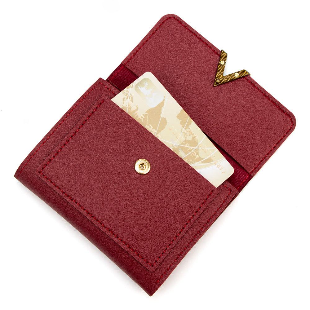 Women's Korean Style Short Three-fold Mini Card Holder