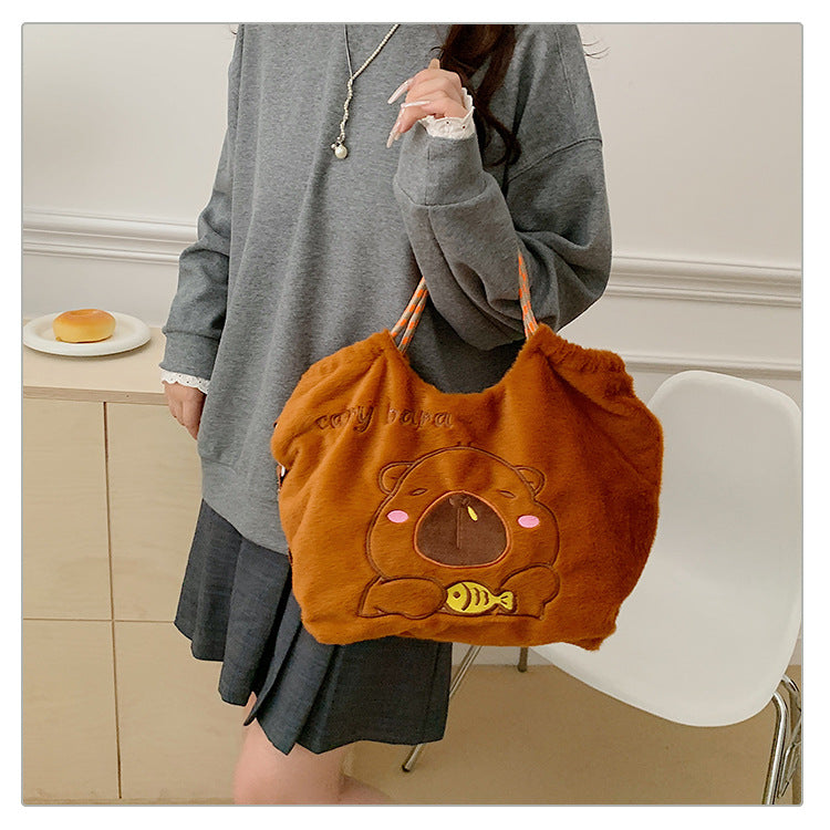 Women's Rabbit Plush Make-up Cute Stitch Doll Women's Messenger Bag