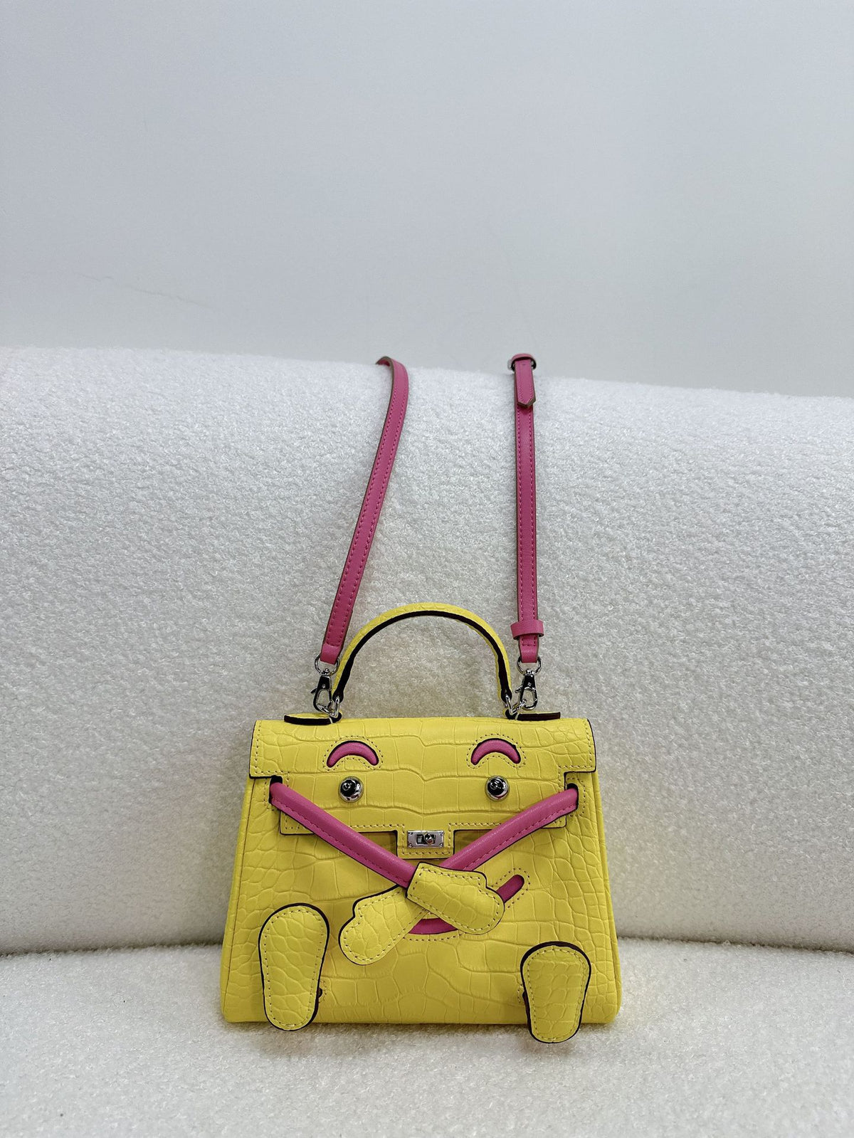 Crocodile Pattern Cowhide Millennium Doll Kelly Mini Bags