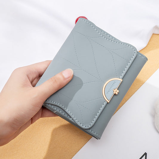 Women's Short Korean Fashion Simple And Fresh Three Ladies Wallets