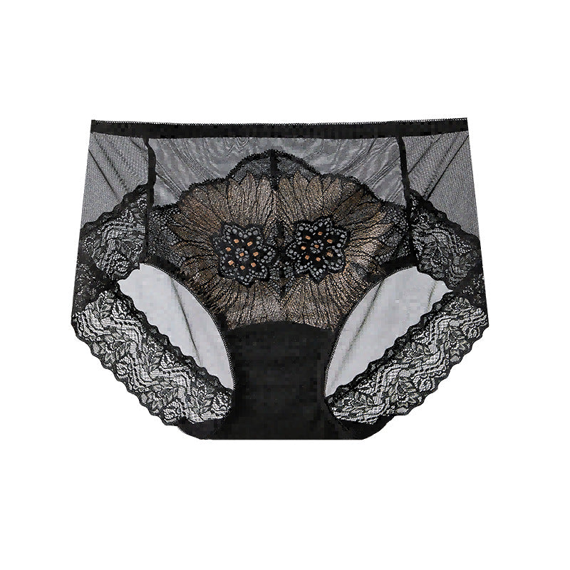 Women's Sexy Two-color Lace Mesh Patchwork Underwear Cotton Panties