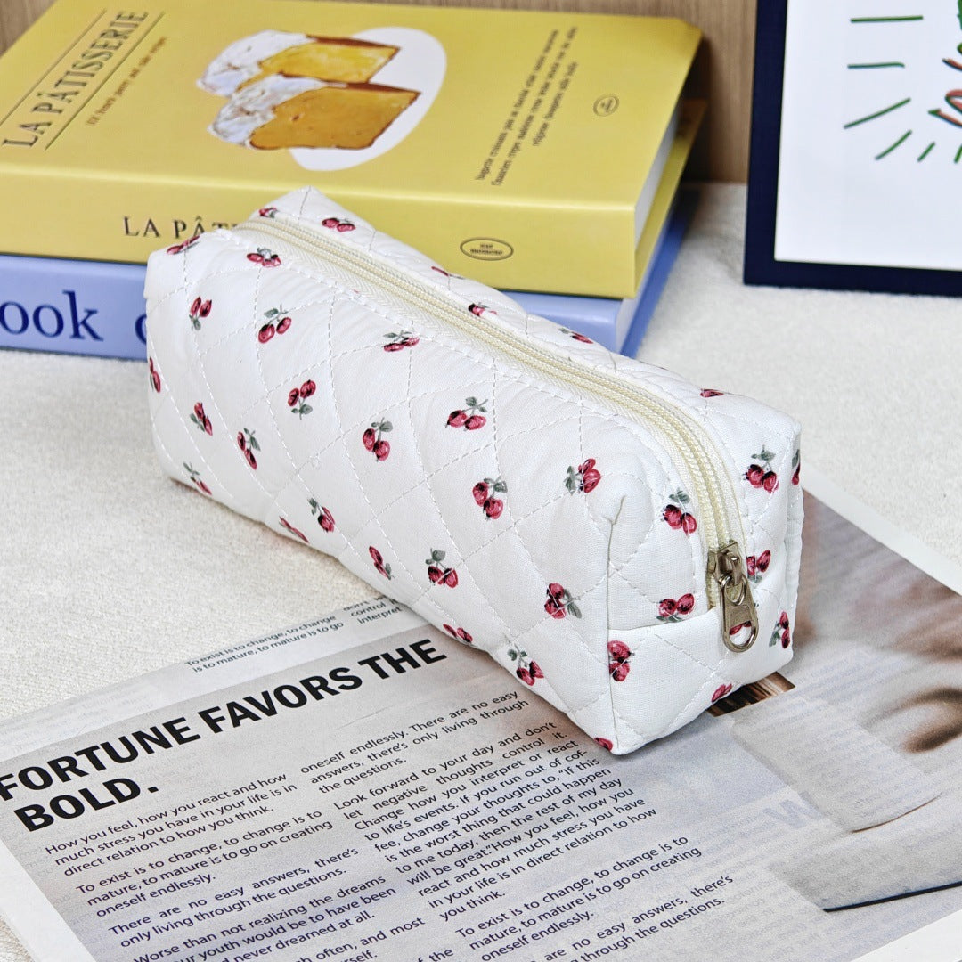 Wind Large Capacity Fabric Bow Printing Buggy Minority Simple Stationery Bags