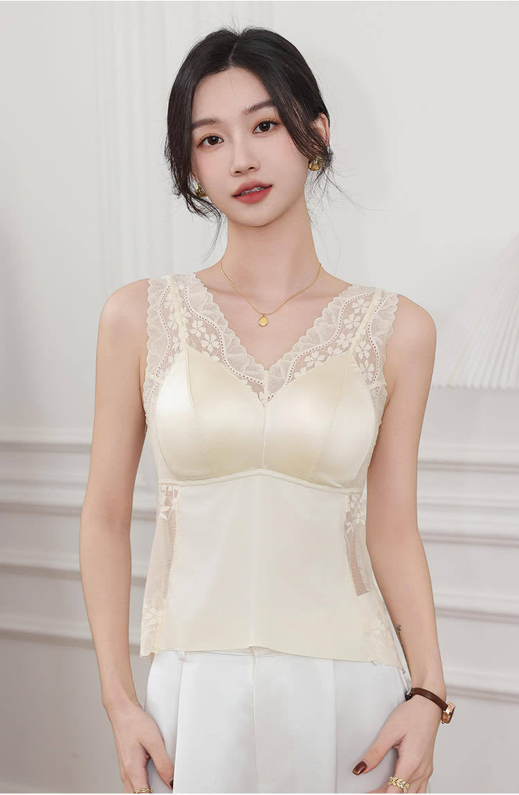 Sexy Big Backless Dovetail Vest Fixed Cup Tanks Camis