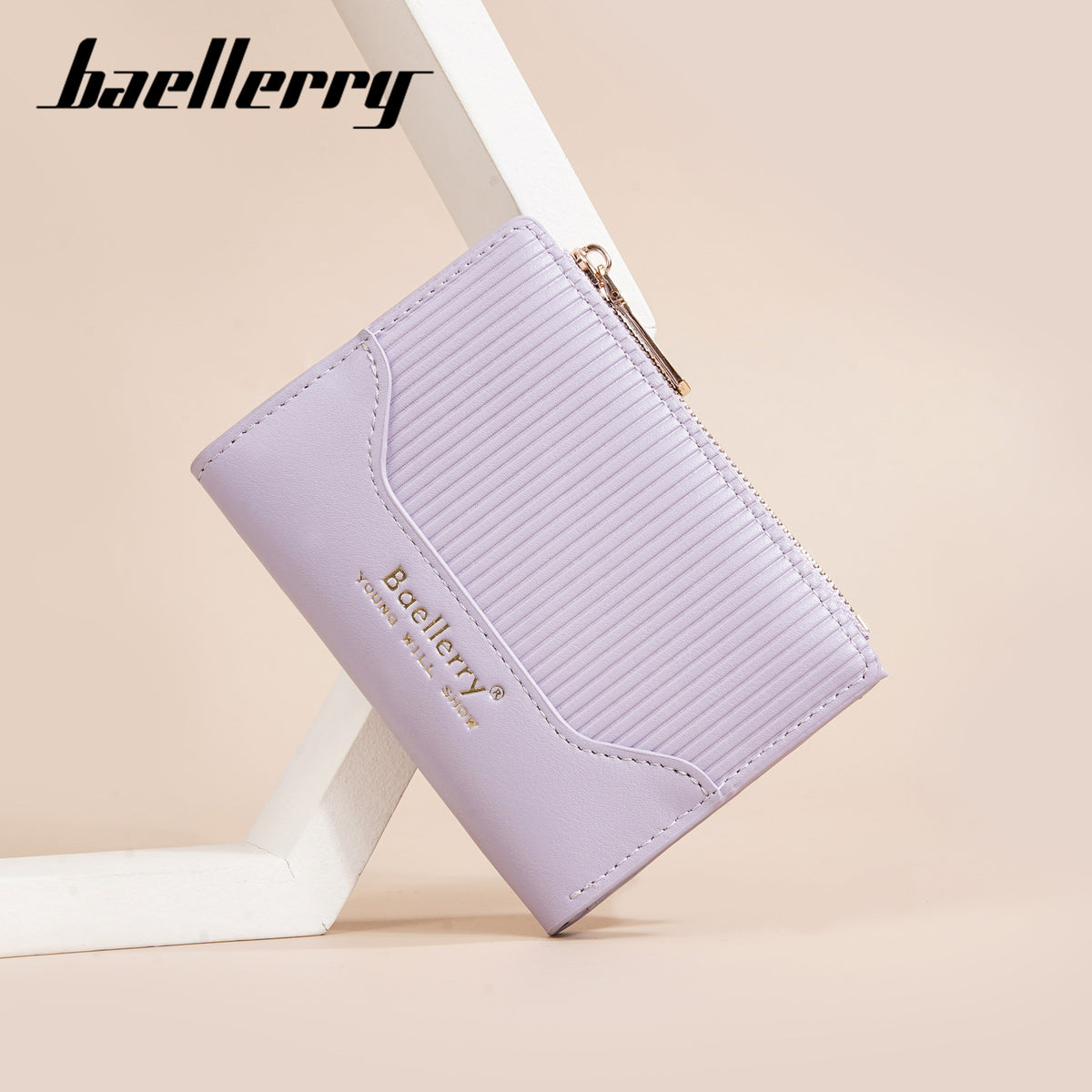 Women's Short Plaid Stitching Zipper Fashion Ladies Wallet