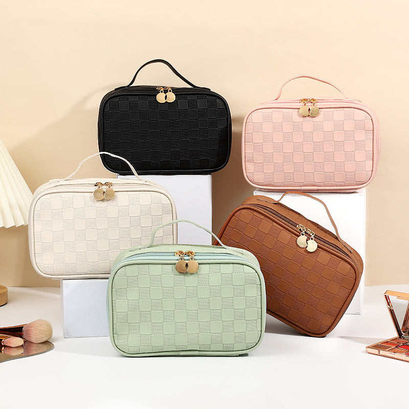 Women's High-grade Chessboard Storage Waterproof Portable Makeup Bag