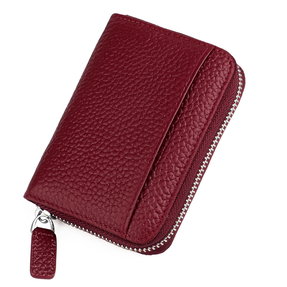 Women's & Men's & Leather Expanding Swiping Zipper Change Card Holder