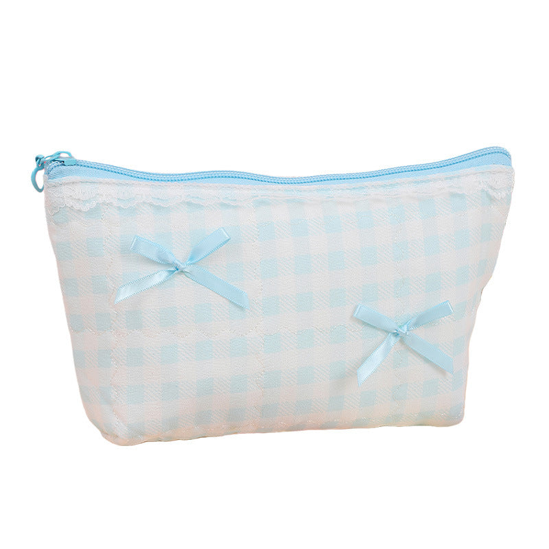 Women's Korean Fashion Simple Style Portable Toiletry Cute Cosmetics Storage Makeup Bag