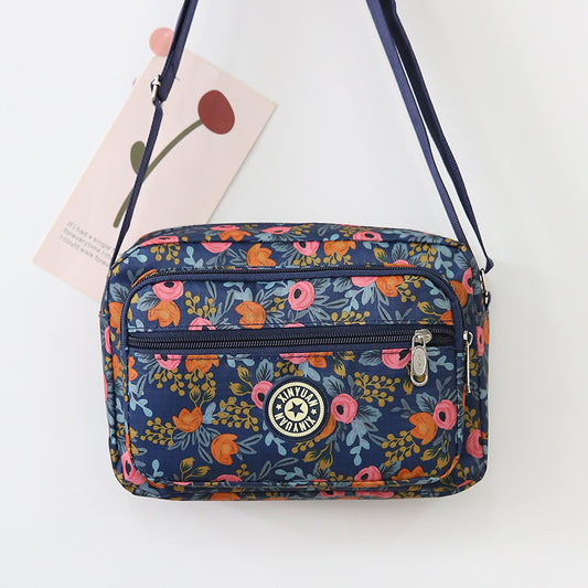 Women's Mother Oxford Cloth Stall Flower Crossbody Bags
