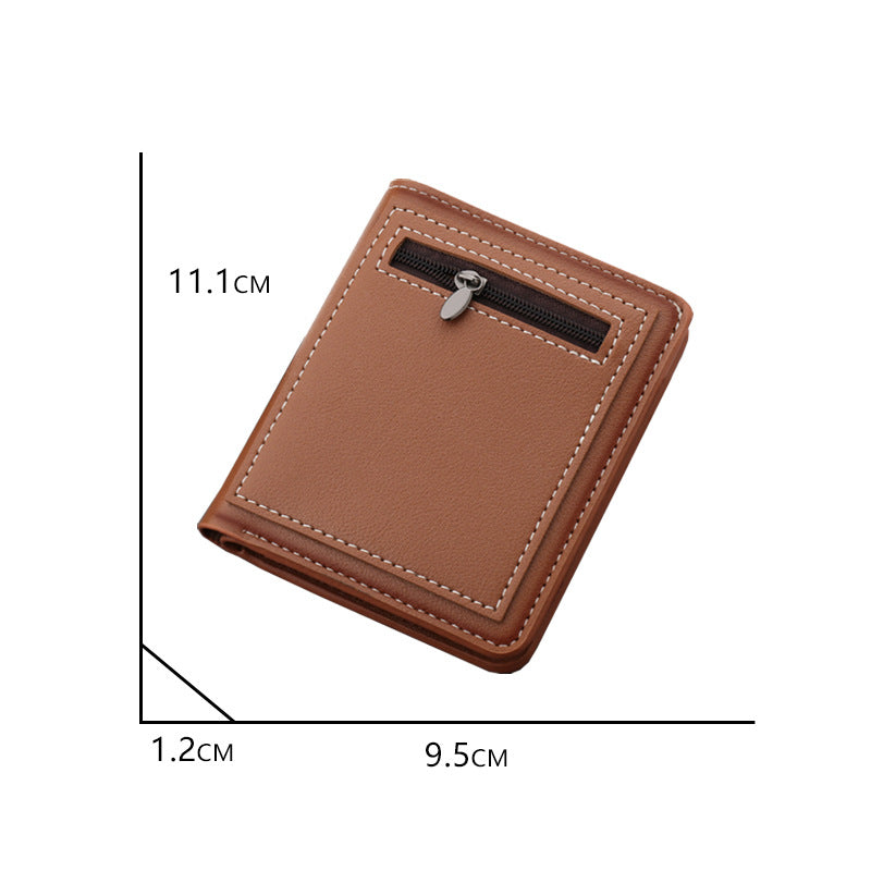 Men's Short With Zipper Design Driving License Men's Wallets