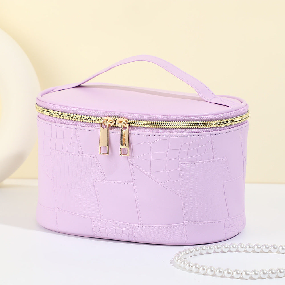 Women's Simple Crocodile Pattern High-grade Large Capacity Storage Waterproof Portable Cosmetic Bags