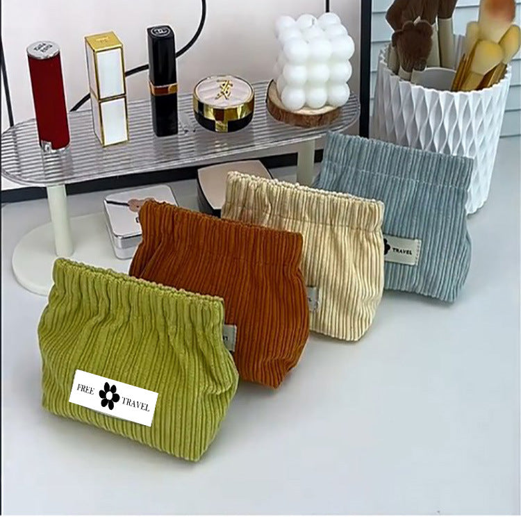 Fashion Portable Corduroy Storage Large Capacity Cosmetic Bags