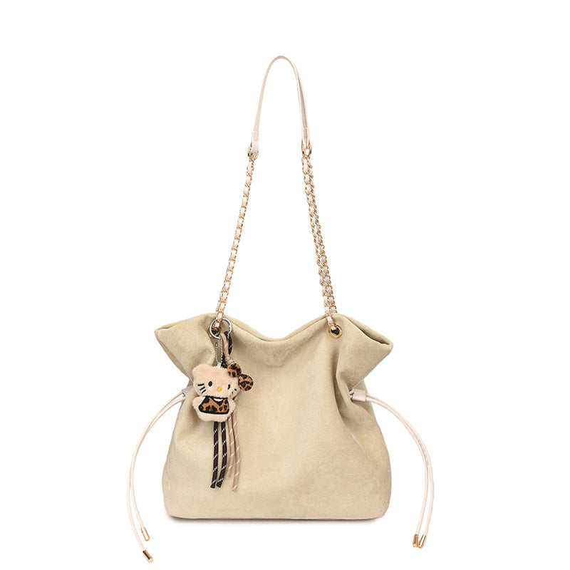 Women's Commuter Large Capacity Suede Vintage Trendy Underarm Drawable Women's Shoulder Bag