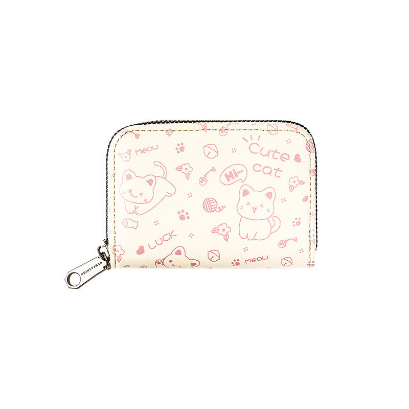 Cute Simple Stroke Cat File Multiple Slots Large Card Holder