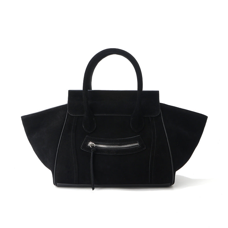 Women's Genuine Leather Smiling Face Frosted Cowhide Large Capacity Totes Commuter Women's Messenger Bag