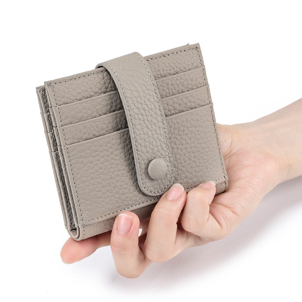 Women's Genuine Leather Short Korean Style Card Holder