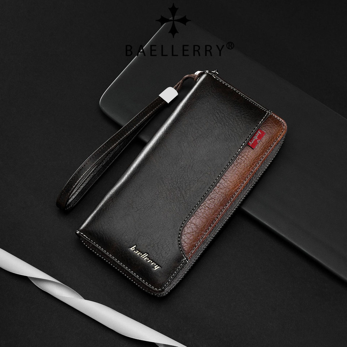 Men's Large Capacity Contrast Color Business Clutch Men's Wallet