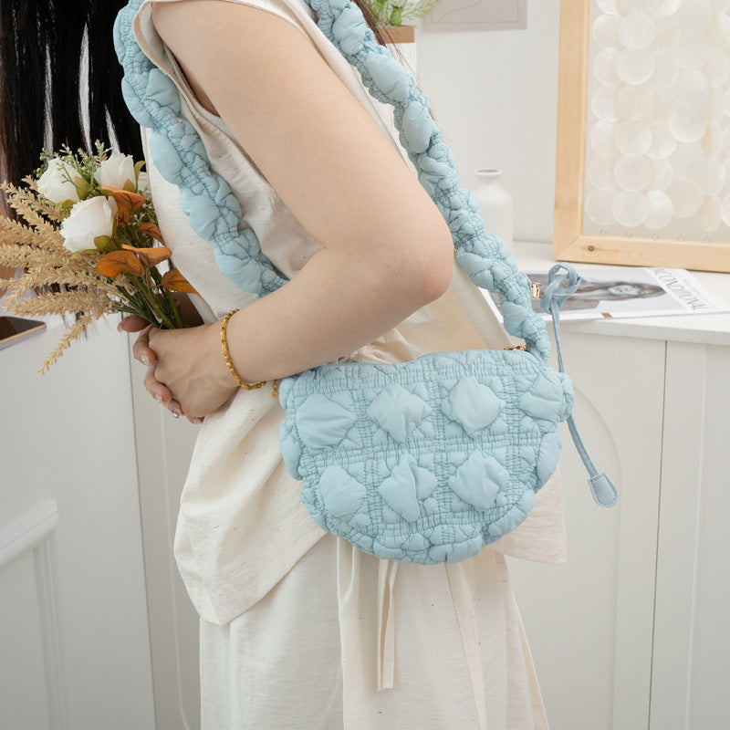 Pleated Cloud Niche Bubble Korean Style Down Shoulder Bags