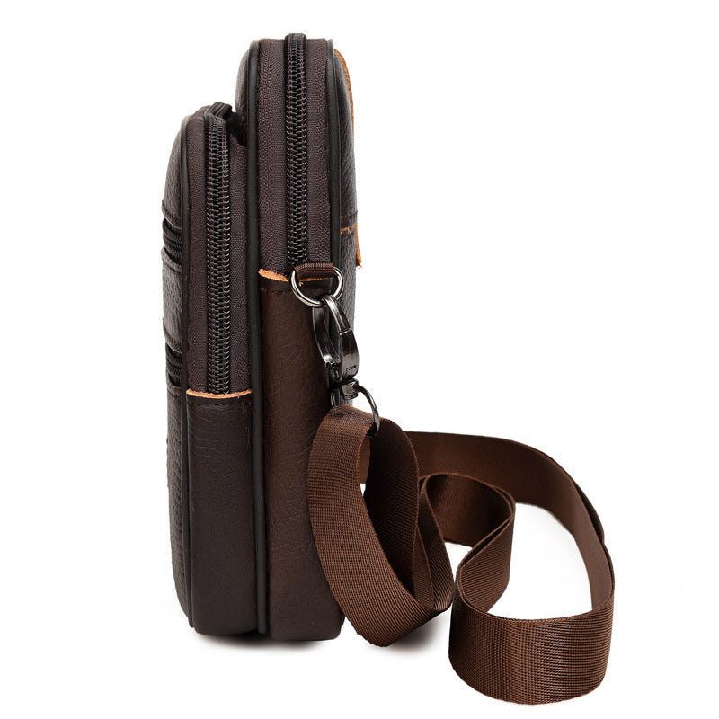 Comfortable Men's Genuine Leather Mobile Stall Phone Bags