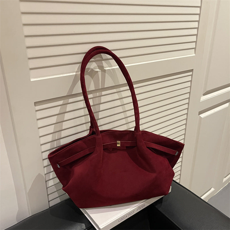 Women's Solid Color Leisure Commute Idle Style Frosted One Women's Shoulder Bag