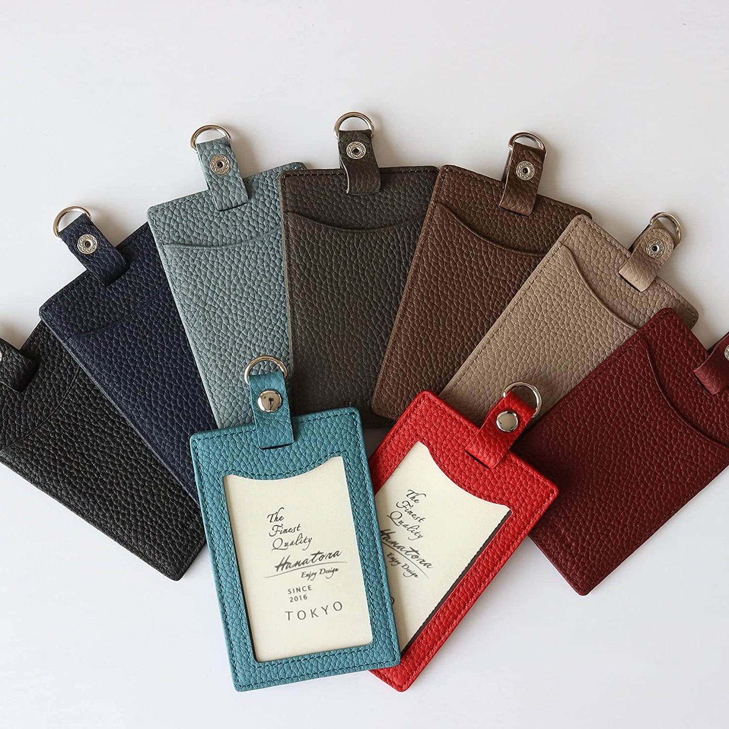 Halter Lychee Pattern Vertical Lanyard Work Card Holder