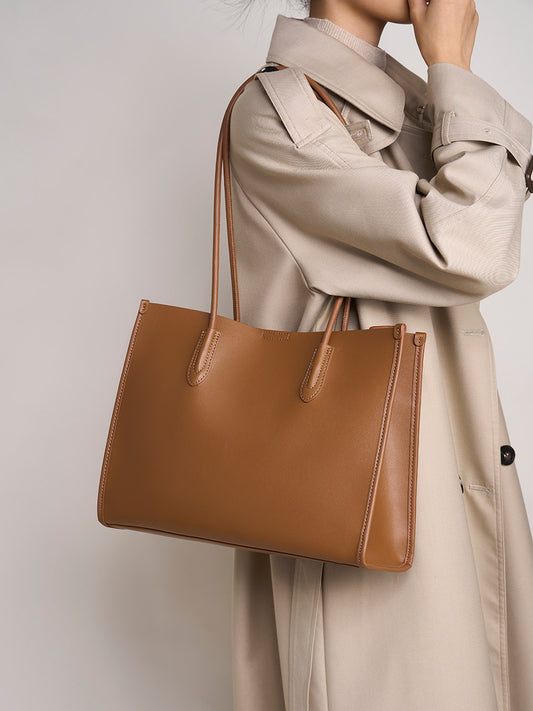 Women's Genuine Leather Niche Soft Versatile High-grade Large Handbags