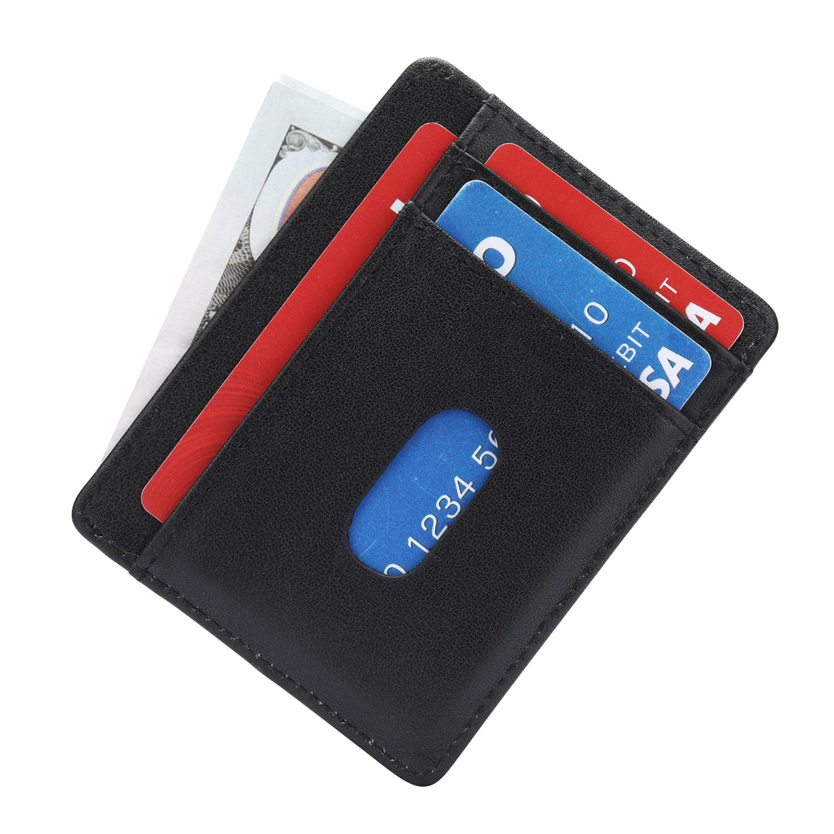 Men's Lightweight High Sense Multiple Slots Genuine Leather Swiping Access Card Holder