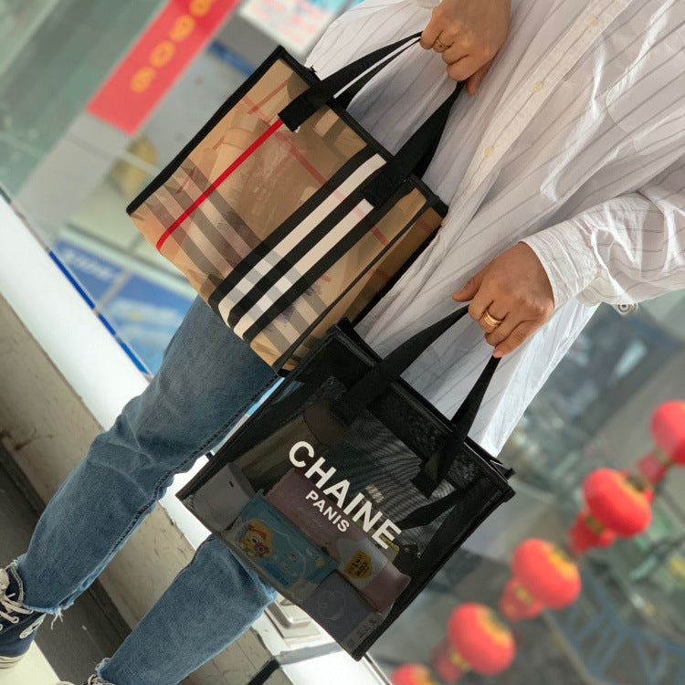 Simple Fashion Mesh Portable Wash Hand Bags