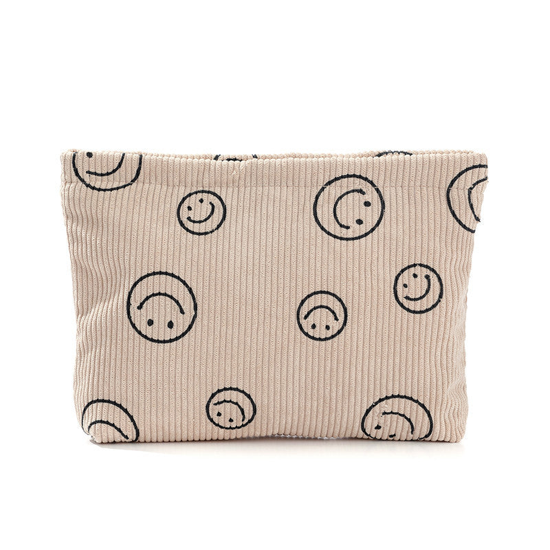 Dot Retro Smiley Face Storage Wash Clutch Cosmetic Bags