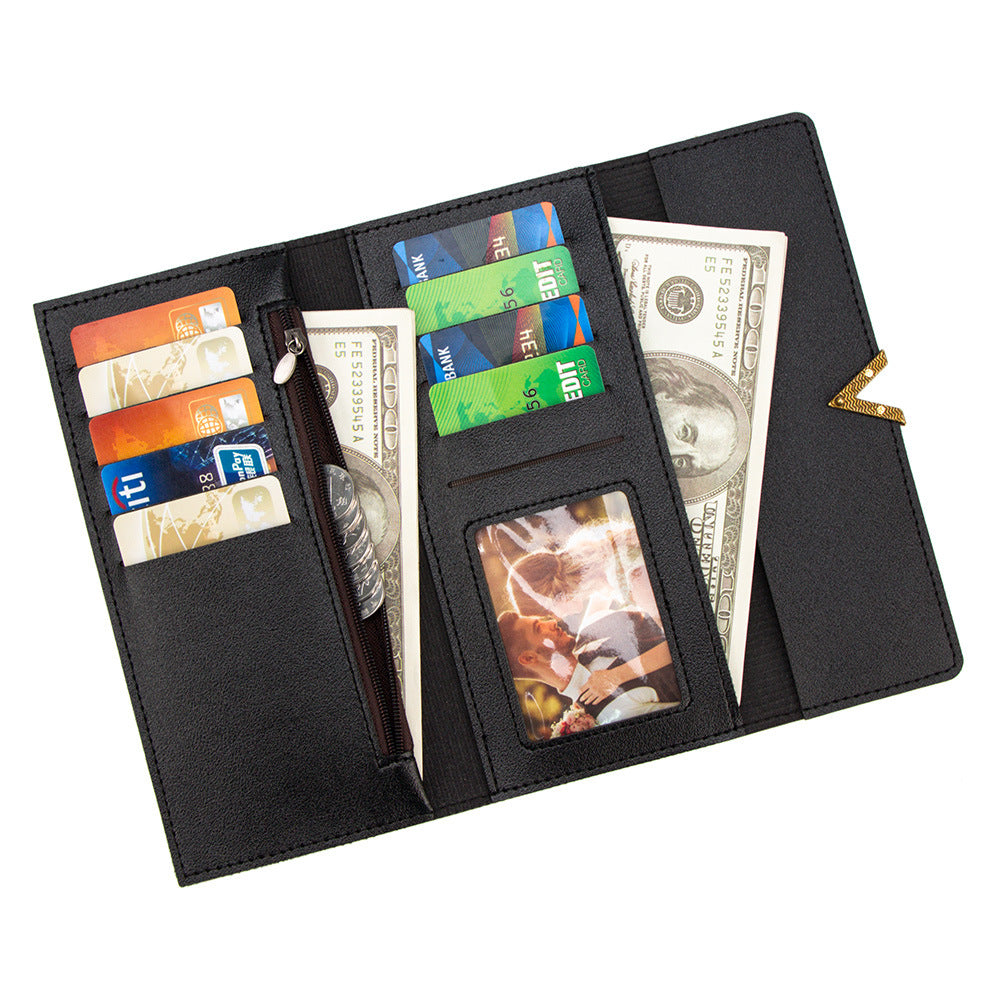 Women's Korean Long Clutch Solid Color Simple Zipper Multiple Ladies Wallet