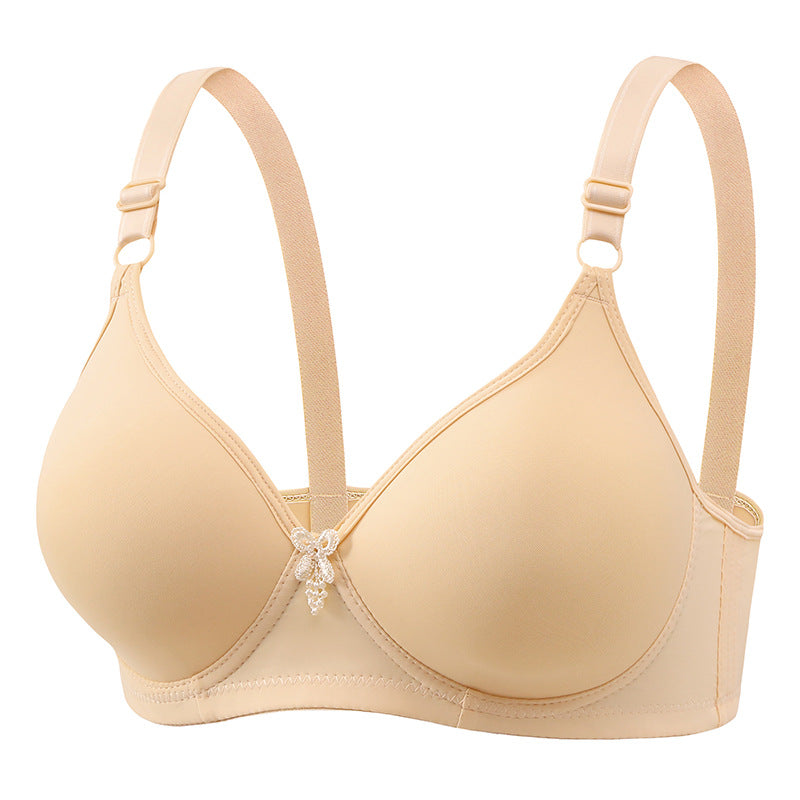 Women's Comfortable Three Breasted Traditional Thin Mould Cup Everyday Bras