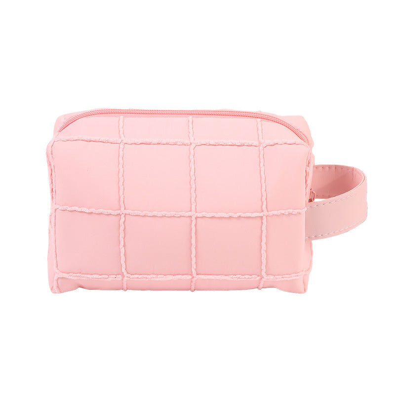 Women's Plaid Portable Large Capacity High Sense Makeup Bag