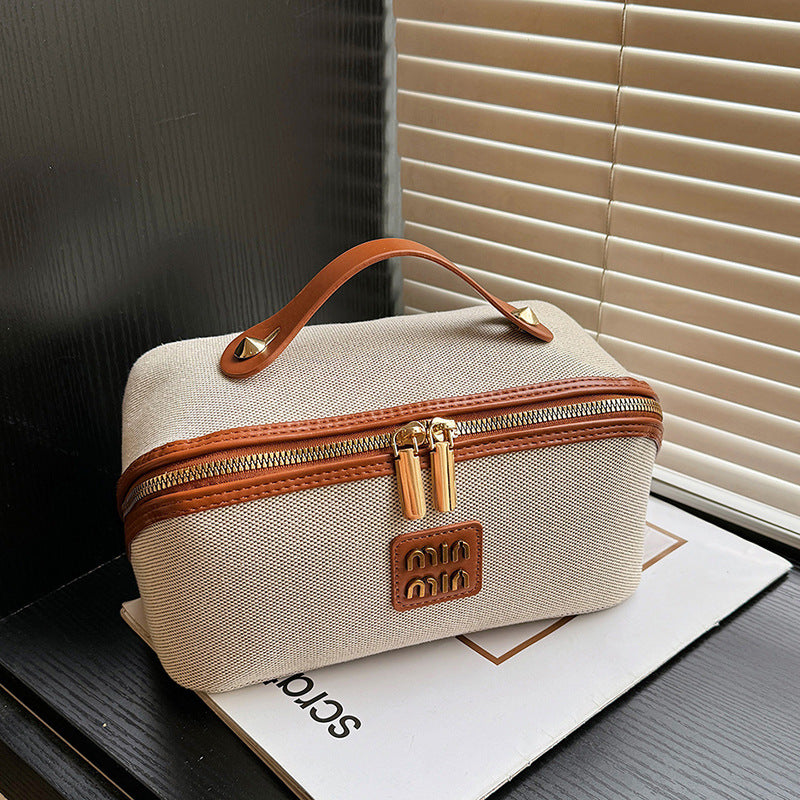 Retro Tile Large Capacity Portable Cosmetics Storage High-grade Makeup Bag