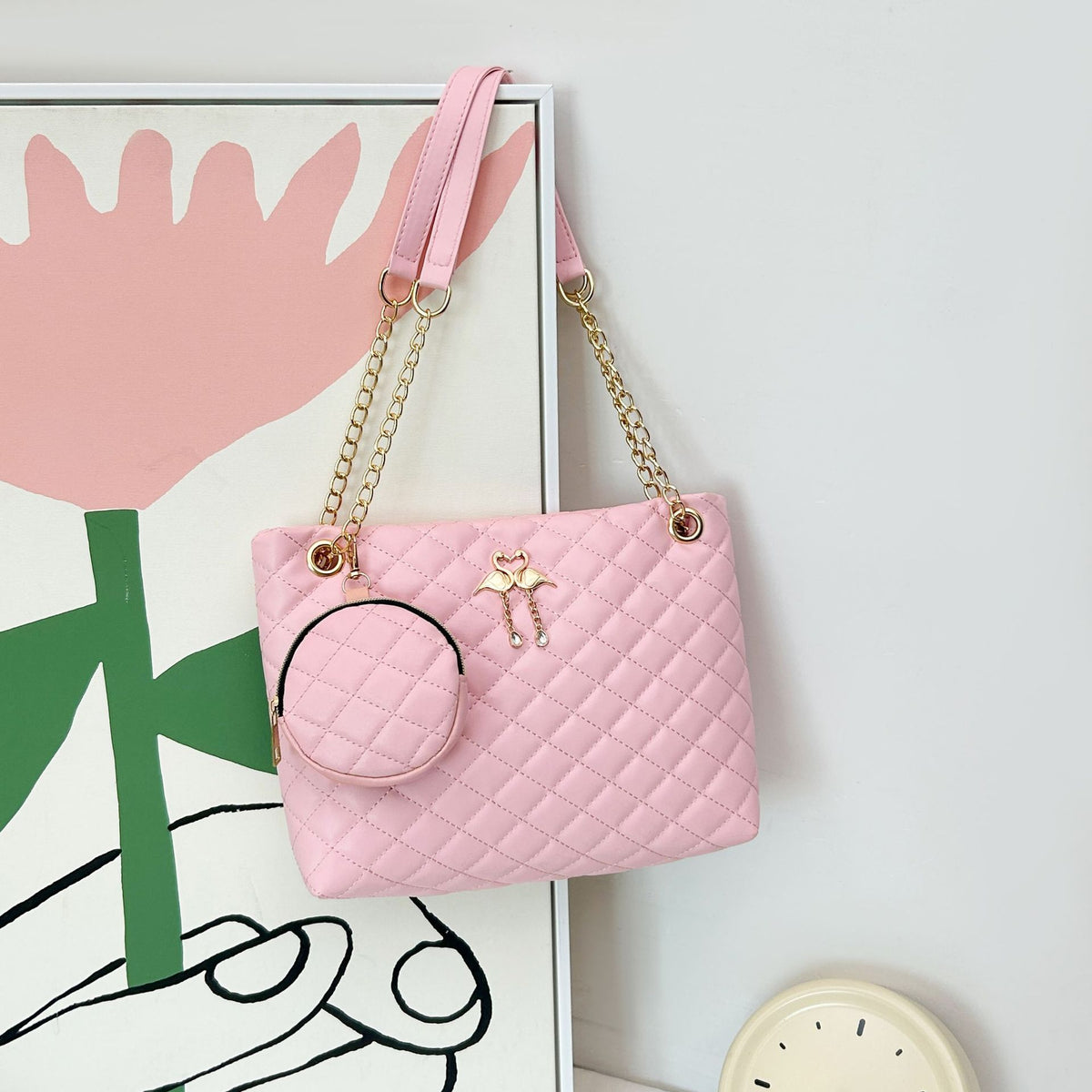 Women's Niche Advanced Texture Two-piece Rhombus Quilted Women's Shoulder Bag