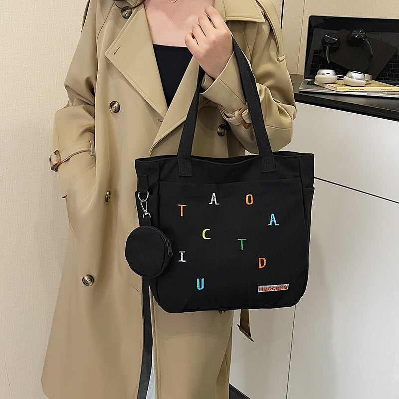 Large Capacity Fashion Embroidery Commuter Letter Bags