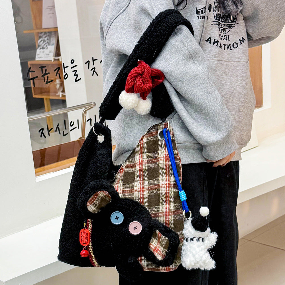 Women's Good-looking Cute Cat Canvas Large Capacity Women's Shoulder Bag