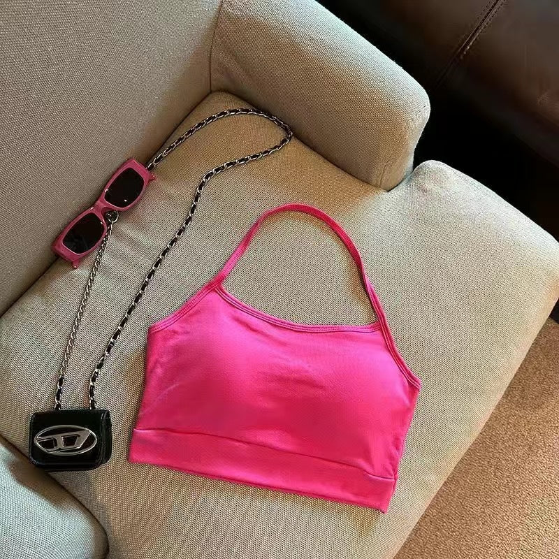 Women's Halter Spaghetti Straps Summer Comes With Chest Tanks Camis