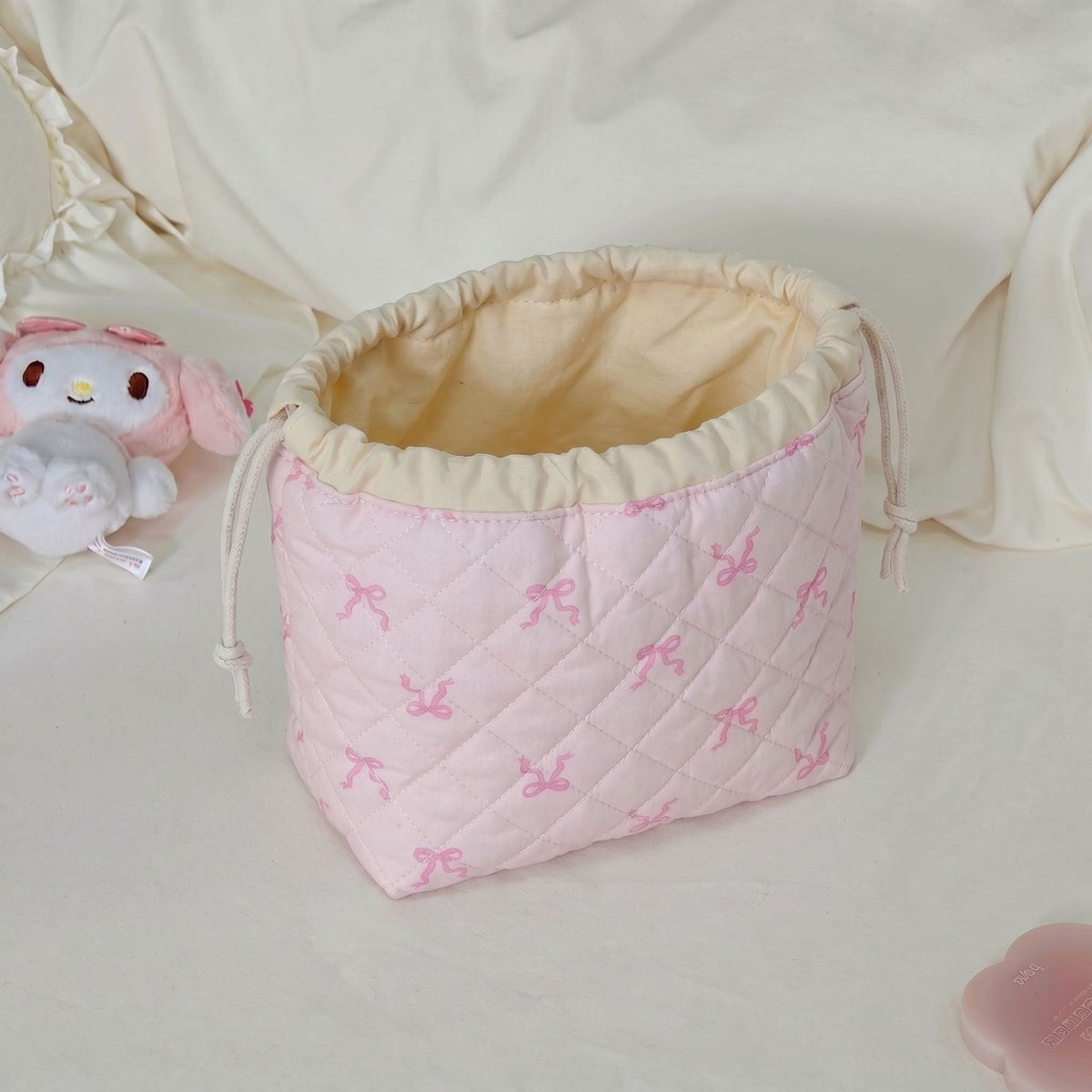 Large Capacity Polyester Drawstring Portable Cosmetics Cosmetic Bags