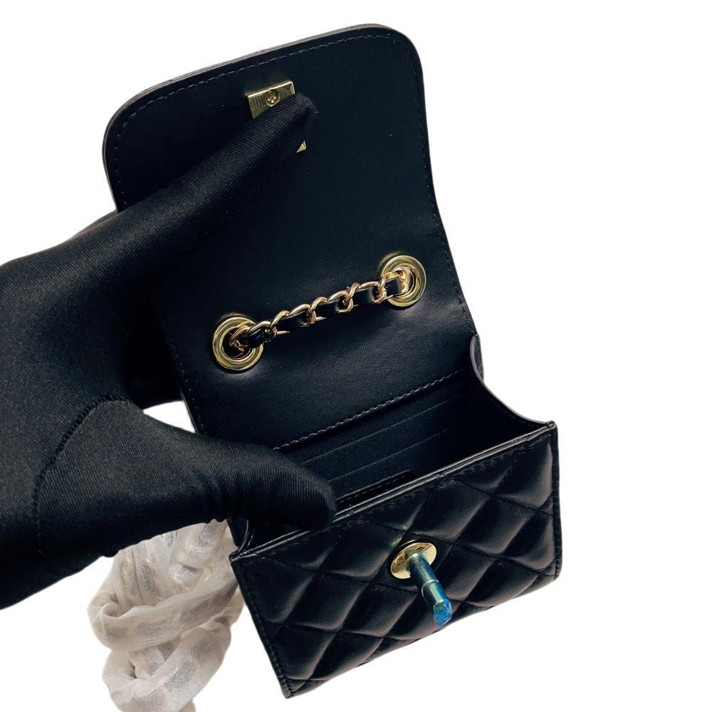 Women's Diamond Style Mini Chain Sheepskin Flap Bags