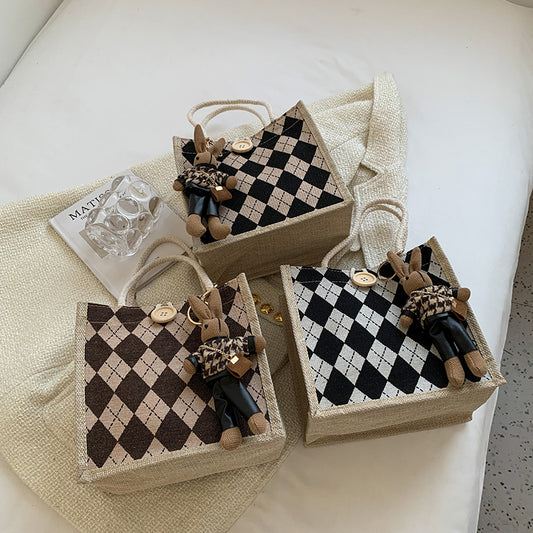 Women's Linen Fashion Out Style Western Lunch Handbags