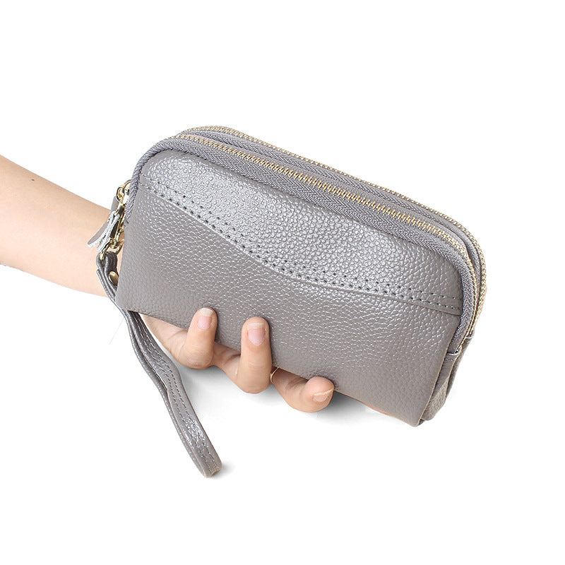 Women's Long High-grade Large Capacity Fashion Leather Double Zip Ladies Wallet