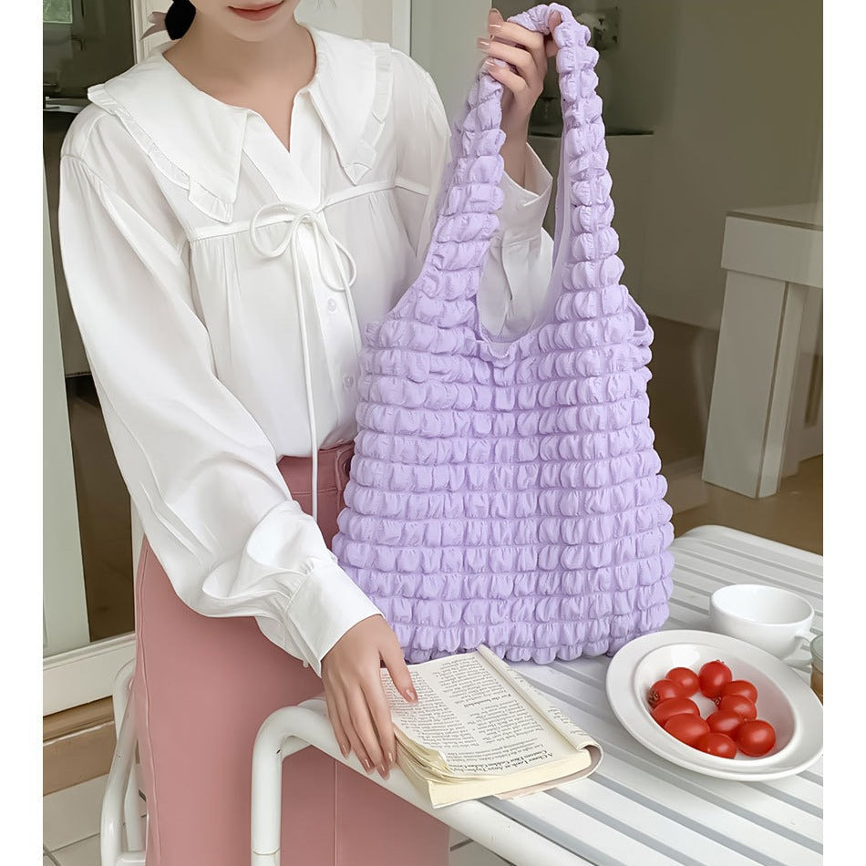 Women's Waffle Large Capacity Bubble High Sense Women's Shoulder Bag