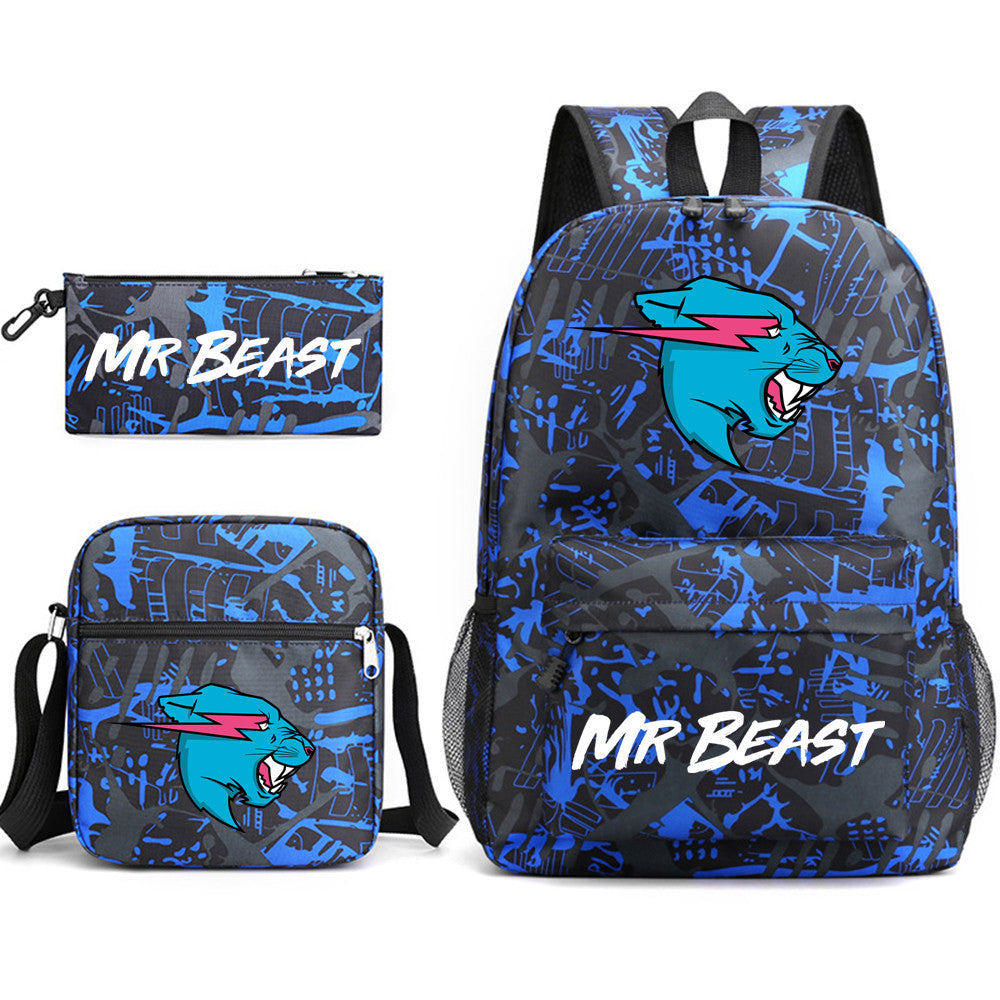 Pretty Durable Three-piece Printed Computer Canvas Backpacks