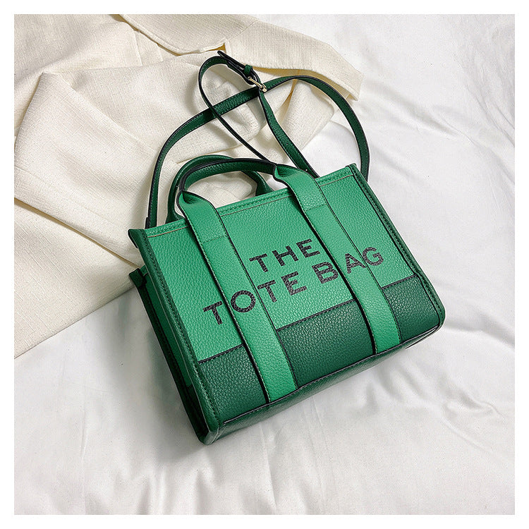 Women's Fashion Stitching Contrast Color Portable High Handbags